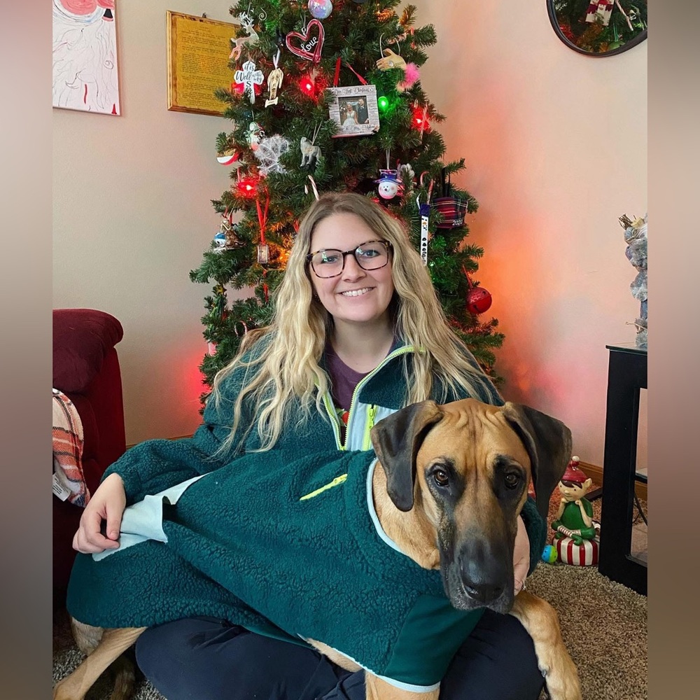Human and XL dog matching jackets